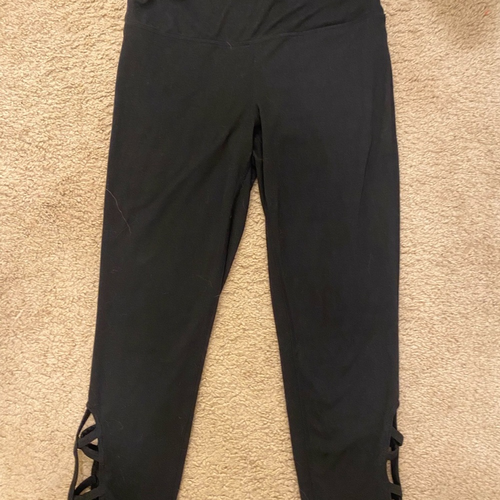 Black Leggings with Side Cutouts